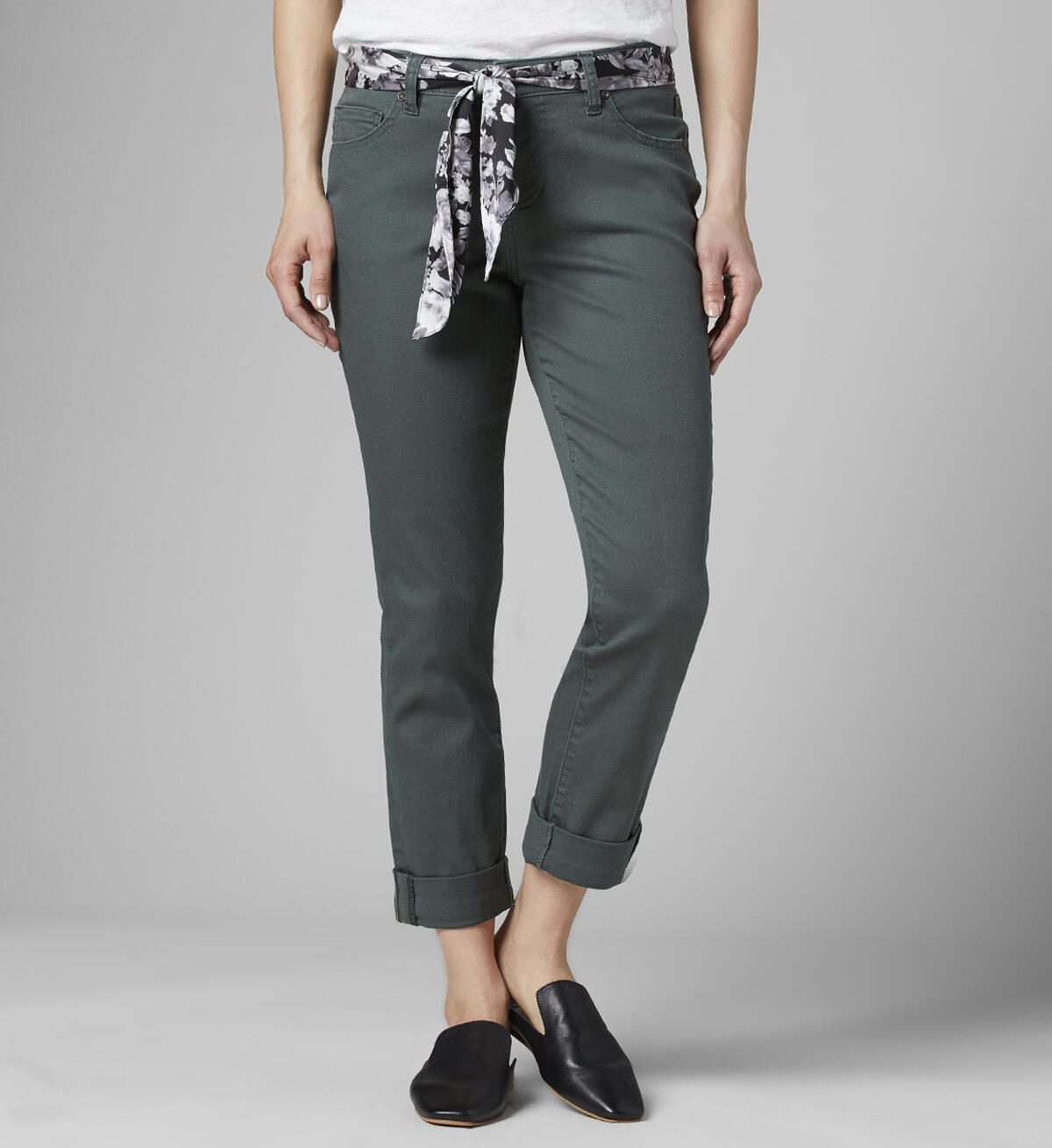 Carter Mid Rise Girlfriend Jeans with Satin Belt, , hi-res image number 1